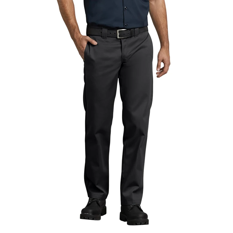 Dickies Men's Straight Work Slim Trousers, Black - 38W x 32L