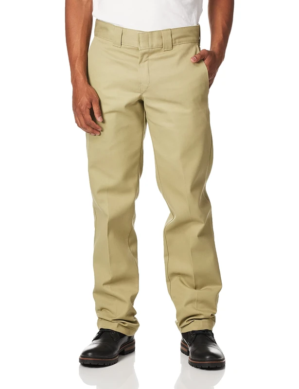 Dickies Men's Straight Work Slim Trousers, Brown (Khaki), 32W / 30L