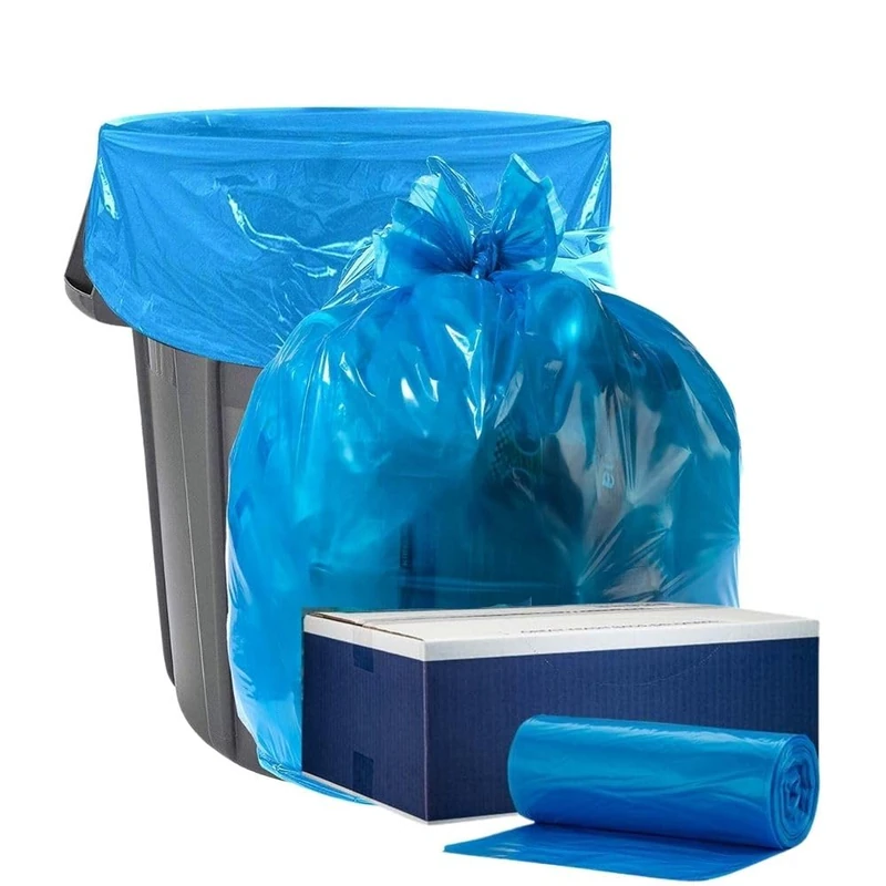 Plasticplace 40-45 Gal, Blue Recycling,40x46,1.2 Mil, 100/Case by Plasticplace