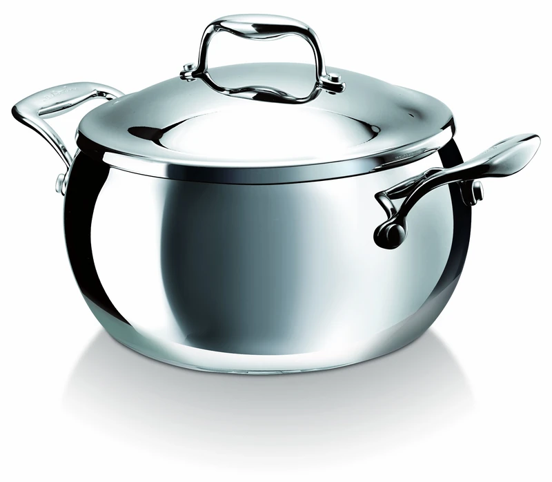 Bekaline 12361244 Korona Curved Saucepan with Lid Stainless Steel For All Heat Sources Including Induction 24 cm
