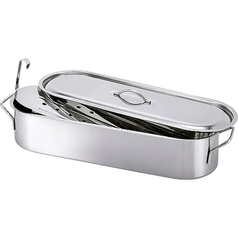 Beka Stainless Steel Fish Poacher with Griddle and Lid - 50 cm