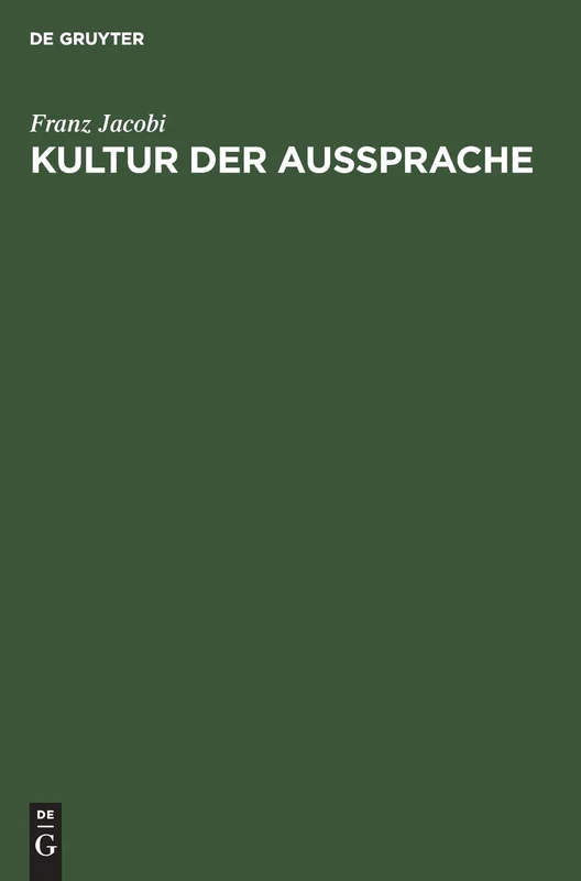 Kultur Der Aussprache