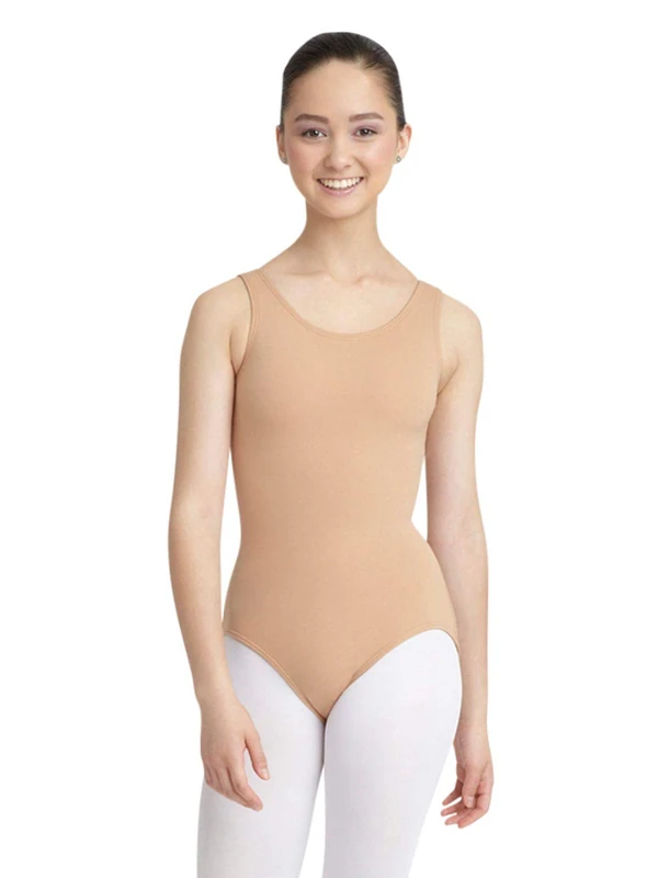 Capezio Women's tank athletic leotards, Light Suntan, L UK