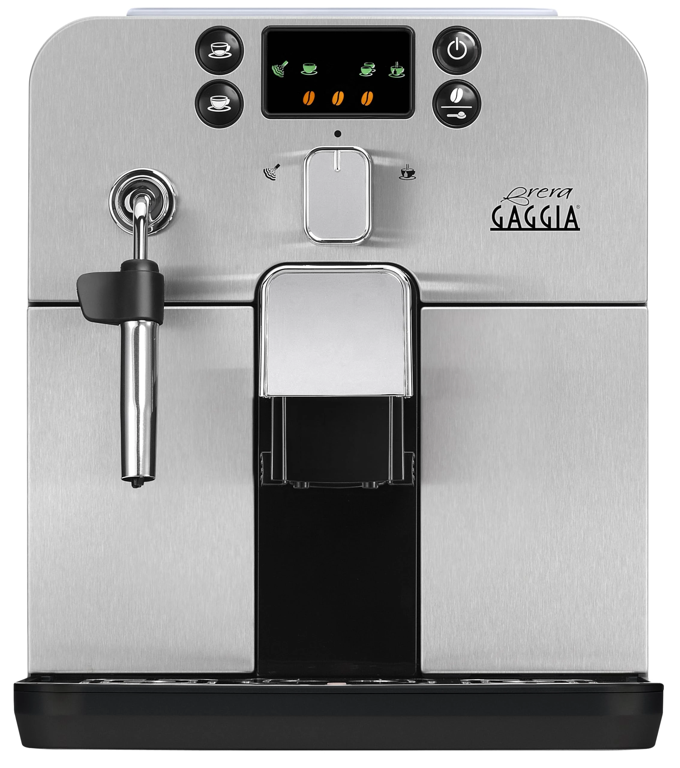 Gaggia Brera Fully Automatic Bean to Cup Espresso Coffee Machine and Cappuccino Maker, Silver and Black