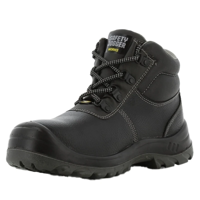 SAFETY JOGGER Safety Boot - BESTBOY - Steel Toe Cap S3/S1P Work Shoe for Men or Women, Anti Slip Puncture Resistant Steel Sole, Shock Absorbing, Water and Oil Repellant Safety Shoe, UK 10 EU 44, Black Leather