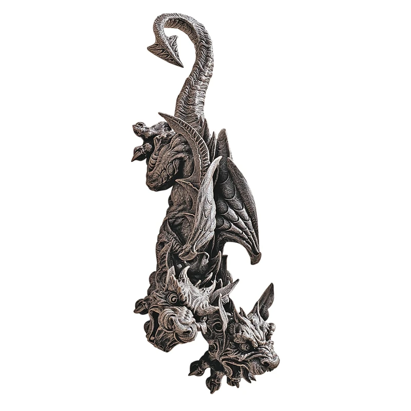 Design Toscano CL4189 Double Trouble Hanging Gargoyle Sculpture, Gothic Stone