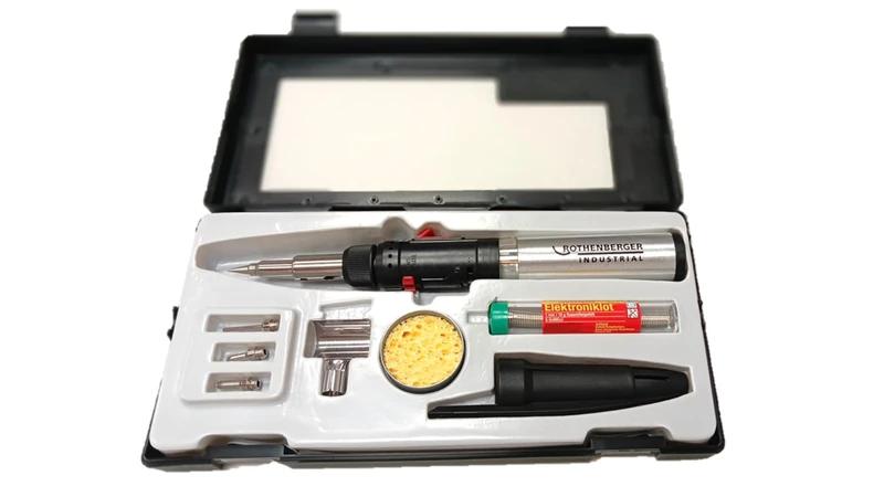 ROTHENBERGER Industrial Hot Pen Piezo, gas soldering iron, 10 pieces, in practical plastic case