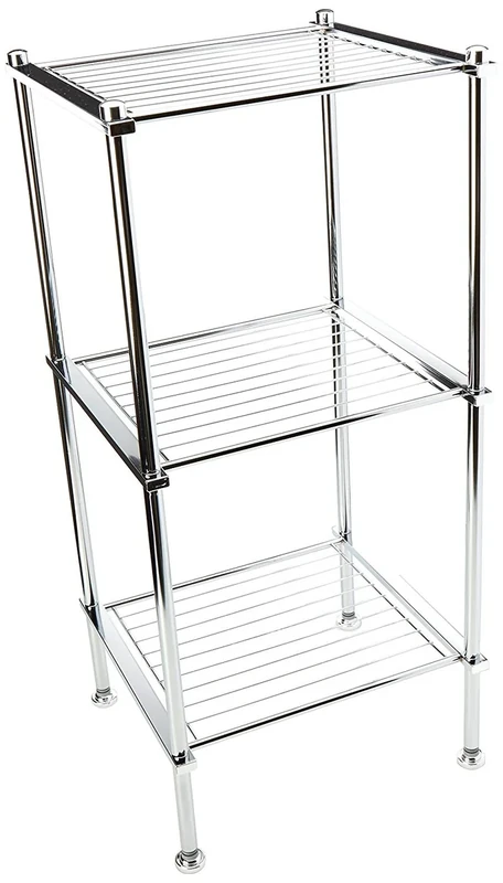 Organize It All 3 Tier Chrome Freestanding Bathroom Storage Shelf