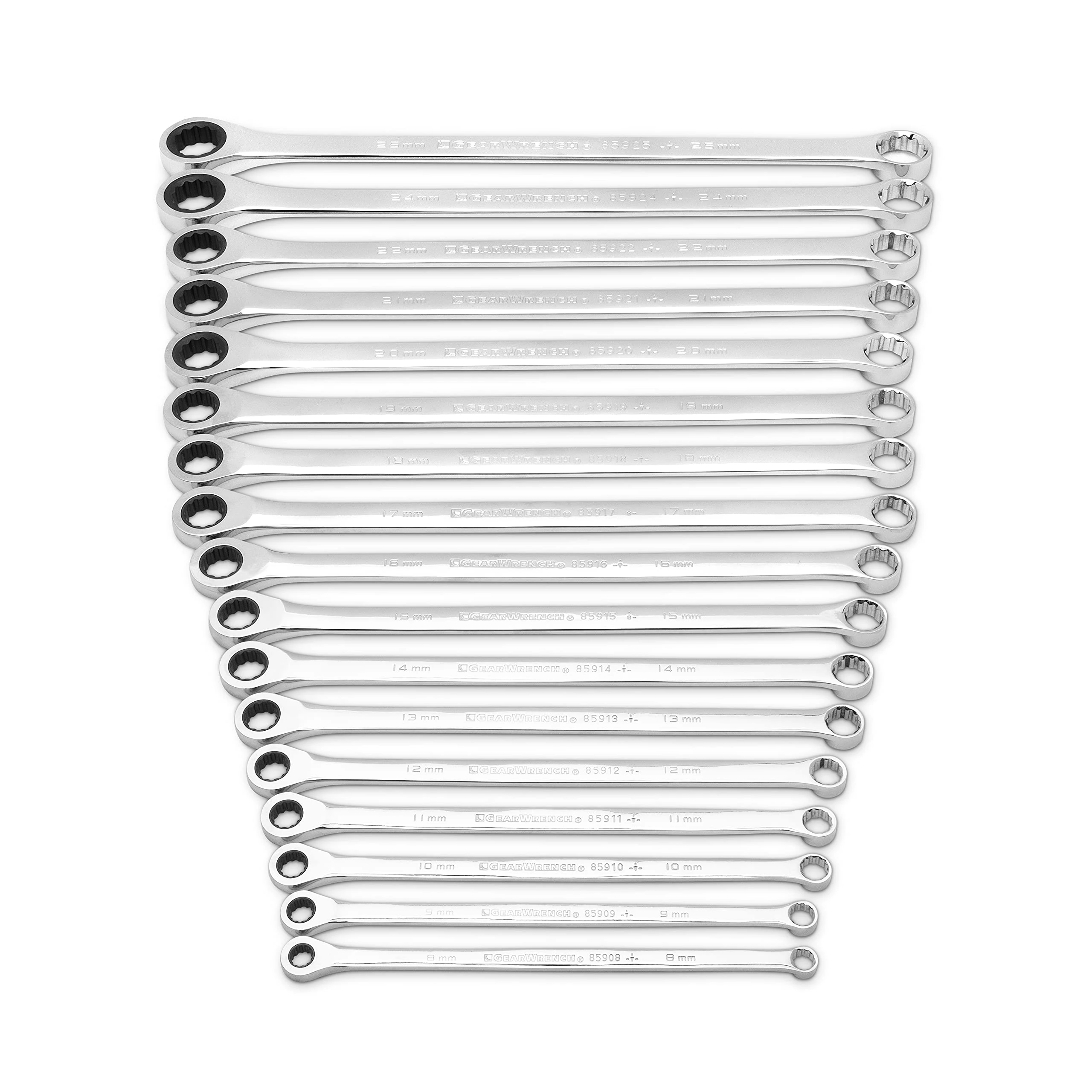 GearWrench 17 Pc. Gearbox™ 12 Pt. XL Double Box Ratcheting Wrench Set, Metric - 85989