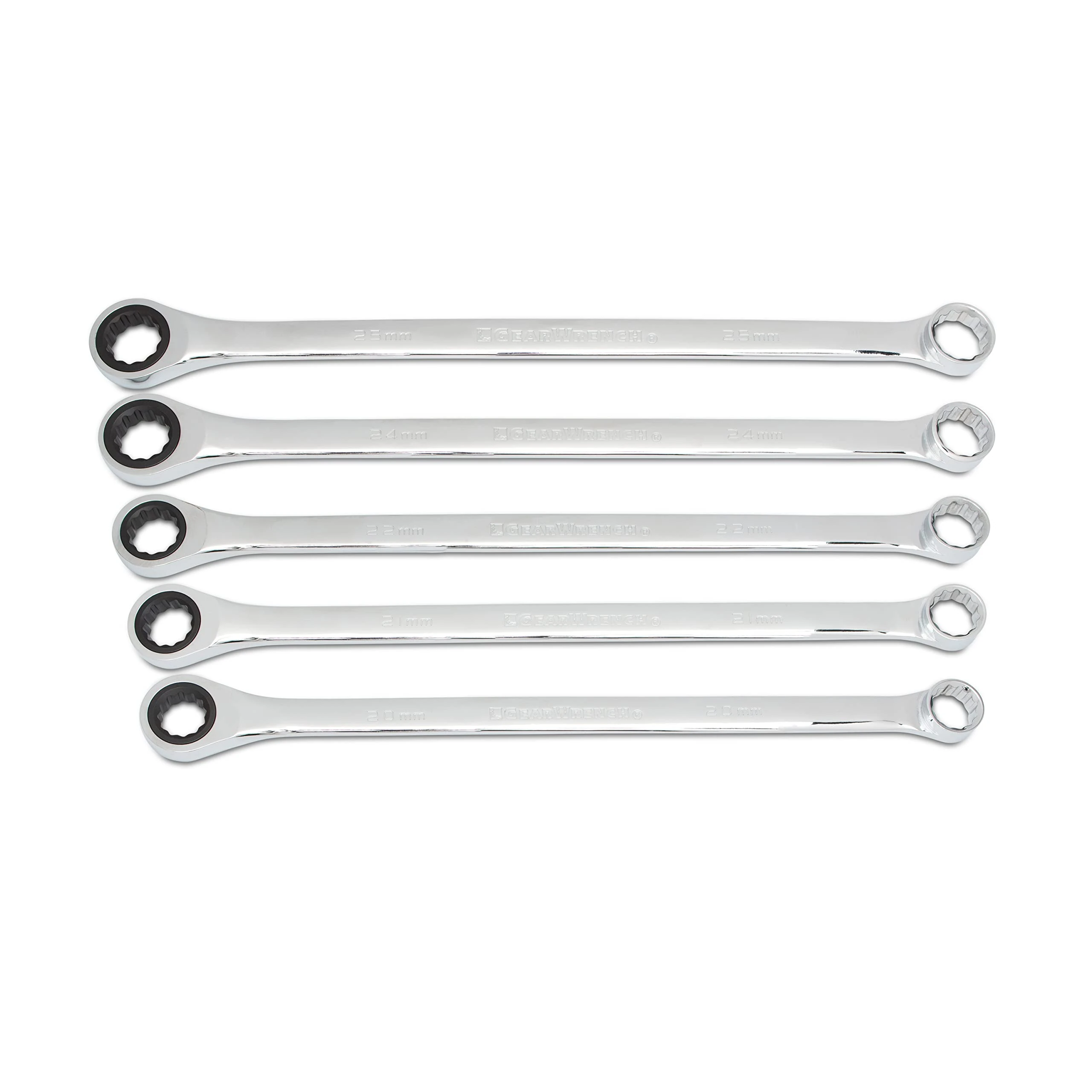 GearWrench 5 Pc. Gearbox 12 Pt. XL Double Box Ratcheting Wrench Set, Metric - 85987