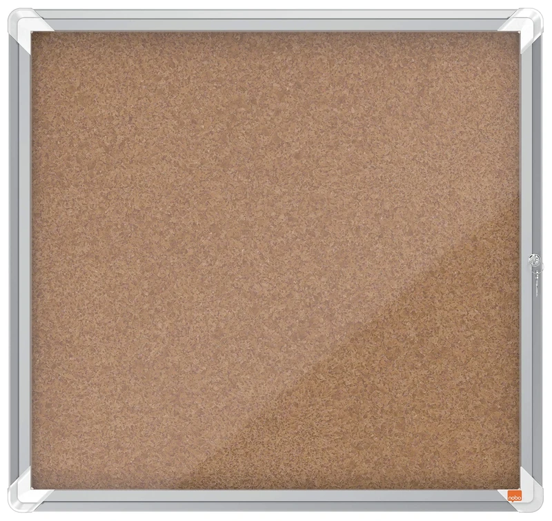 Nobo Cork Lockable Notice Board 6 x A4, Premium Plus, Brown, 1902562