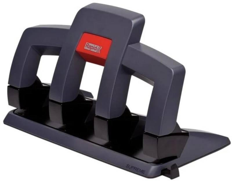 Rapid Supreme SP34 Press Less 4 Hole Punch, Punches up to 30 Sheets, Low Effort Punching, Graphite, 24845701