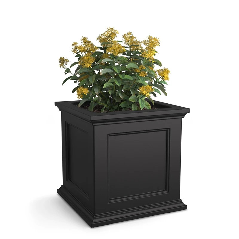 Mayne Planter, Black, 20-Inch