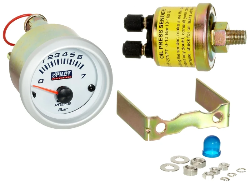 Pilot LA_10003 Auxiliary Oil Pressure Gauge Blue Lit