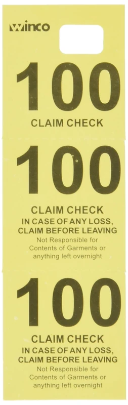 Winco Coat Checks, Yellow, 500 Per Box - Image 1
