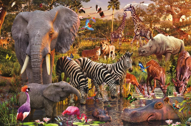 Ravensburger African Animals 3000 Piece Puzzle - Image 1