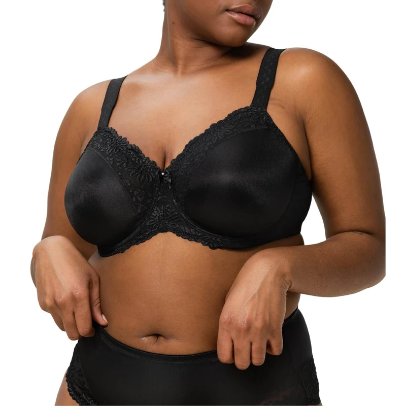 Triumph Women's Ladyform Soft W X Minimizer Bra Plain Ladyform Soft W X Bra Non-padded wired Bra, Black (Schwarz), 40E (Manufacturer Size: 90F)