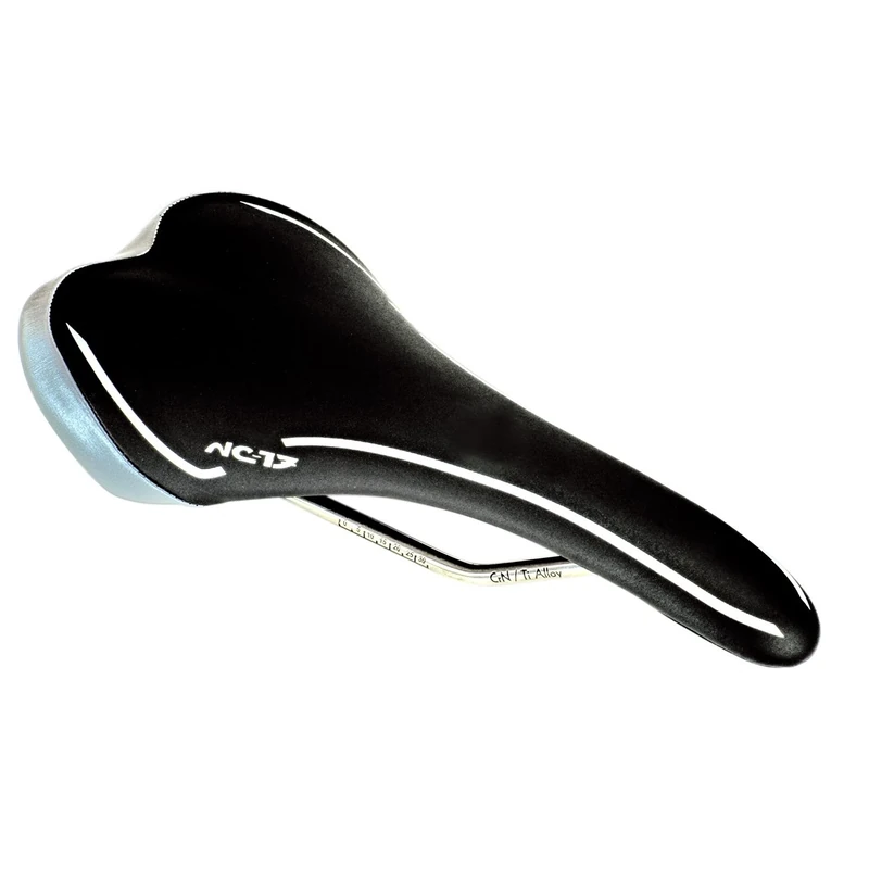 NC-17 CC Bicycle Saddle XC Ti/All Mountain, MTB, BMX, Cross Country Bicycle Saddle/Bicycle Seat/Black / 7 mm Titanium Frame, 192 g