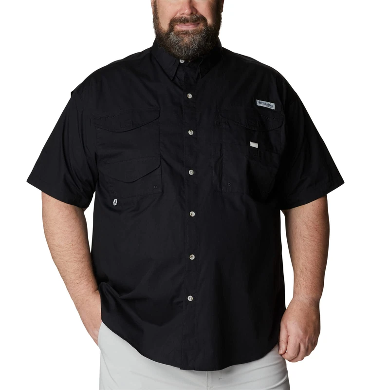 Columbia Men's Bonehead Short Sleeve Shirt, Black, 2X Tall
