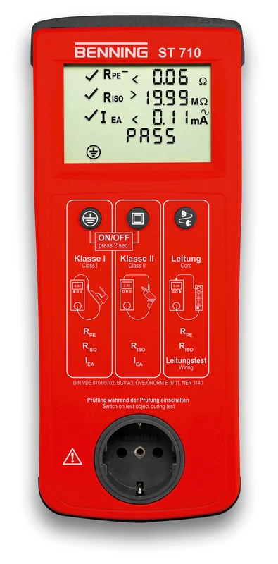 Benning 050308 "ST 710" Appliance Tester, Red