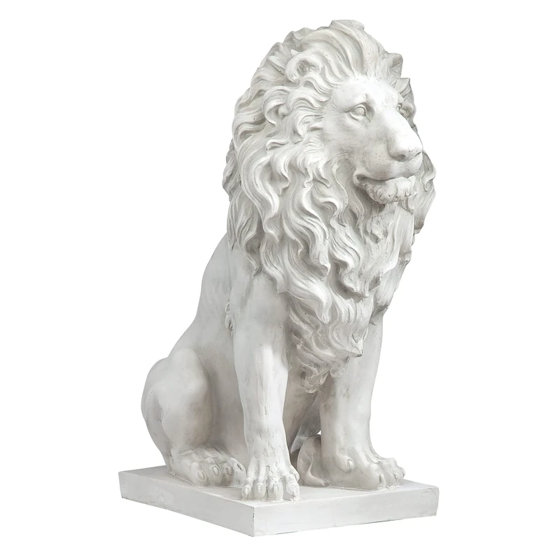 Design Toscano Lion of Florence Sentinel Animal Statue, 71 cm, Polyresin, Antique Stone