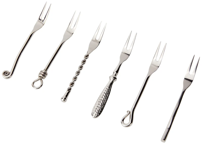 Jean Dubost Crations - 96003 - Forged Two-Pronged Forks - Box of 6 Cocktail Forks