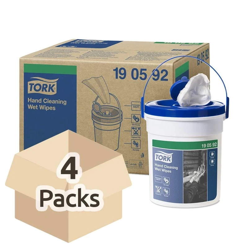 SCA Tork 190592 wet hand wipes, white (4-pack)