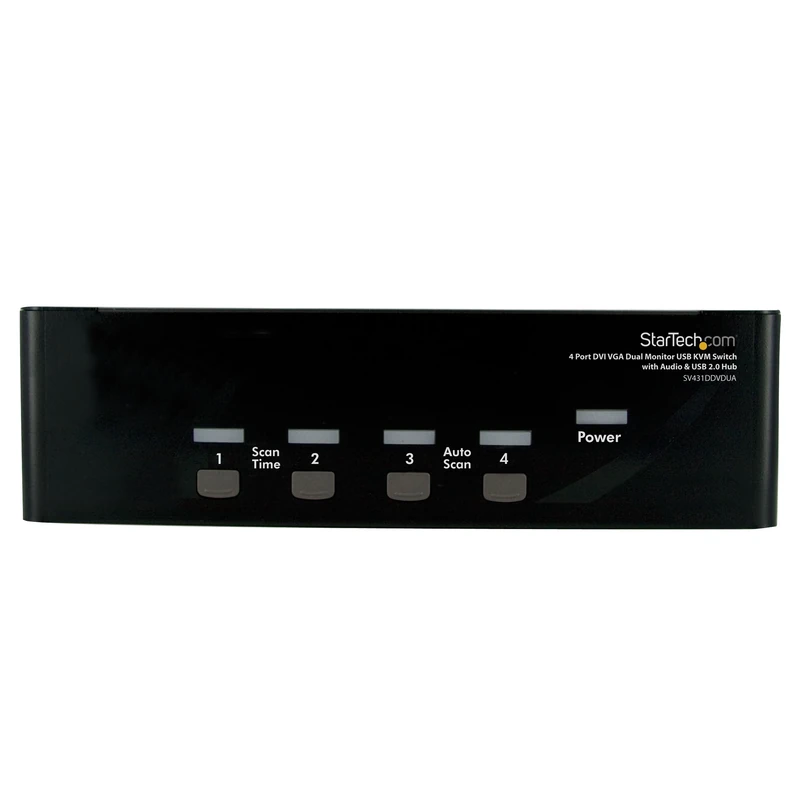 StarTech.com 4 Port DVI VGA Dual Monitor KVM Switch USB with Audio and USB 2.0 Hub (SV431DDVDUA)