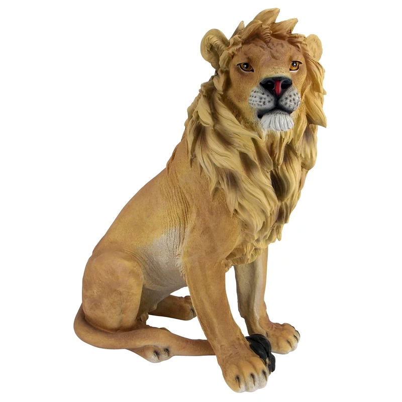 Design Toscano JE43201 King of Beasts Lion Outdoor Garden Statue, Polyresin, 68.5 cm, Brown