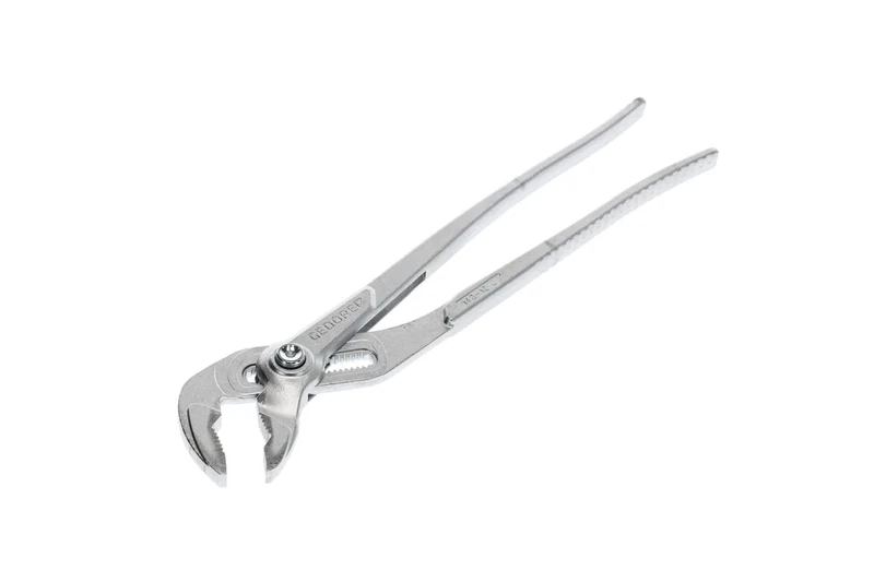 GEDORE Water pump pliers, Clamping width to 44 mm, Pushbutton width setting, Finger protection, Flat, Chrome-plated, 142 12 C