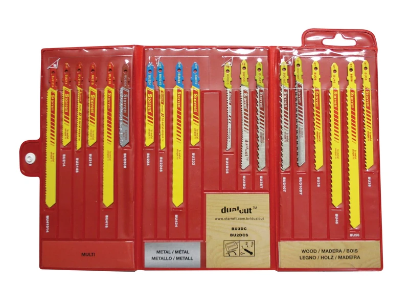 Starrett HSS Bi-Metal Jigsaw Blades - 19-Piece Assorted Set for Cutting Wood, Metal & Plastics - BU4