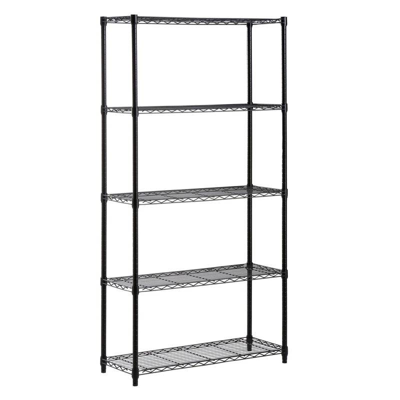 Honey-Can-Do 5 Tier Black 14x36x72 Inch 200lb, 91.44x35.56x182.88 cm - Image 1