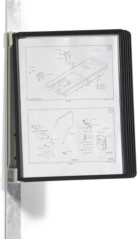 Durable VARIO Magnetic Display Panel Wall Unit | 5 Panels in Black | Ideal for Storing and Display ing A4 Documents