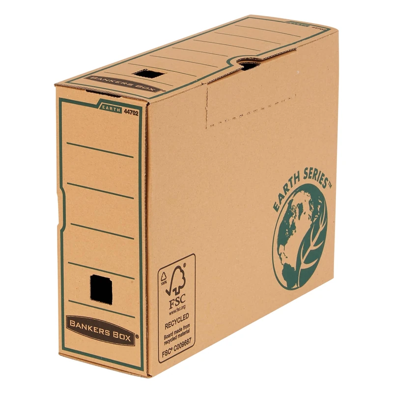Fellowes Bankers Box Earth Series Standard Cardboard Archive Storage Box 27 x 39.1 x 33.5 cm, Pack of 10, Brown - Image 1