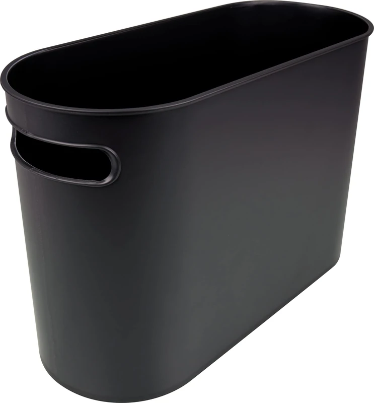 helit H6105695 - Waste Paper Bin "The Oval" with Finger Hole 22 litres Black Matte Plastic Pack of 1