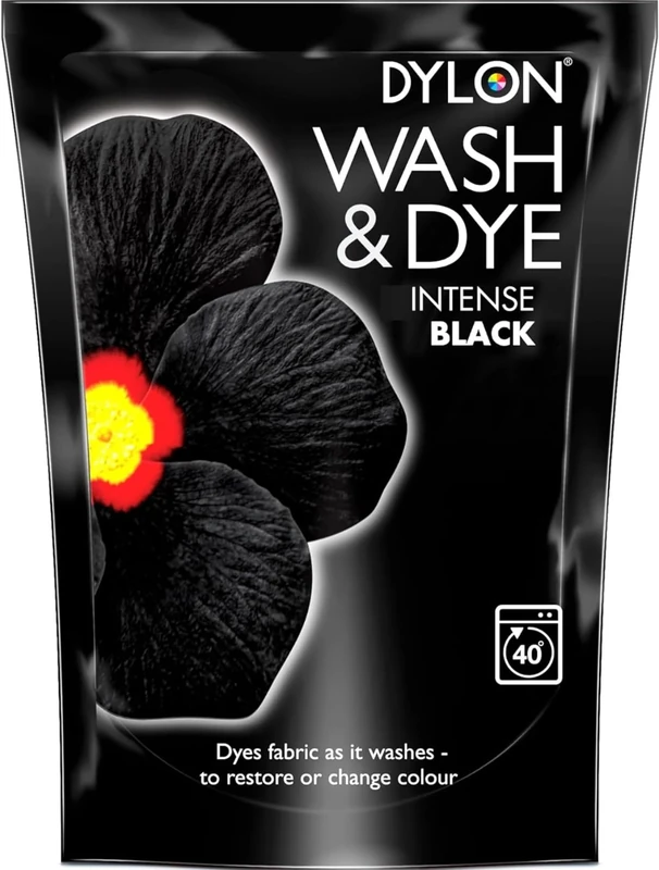 Dylon Wash & Dye Black Machine Dye Fabric Large 350G