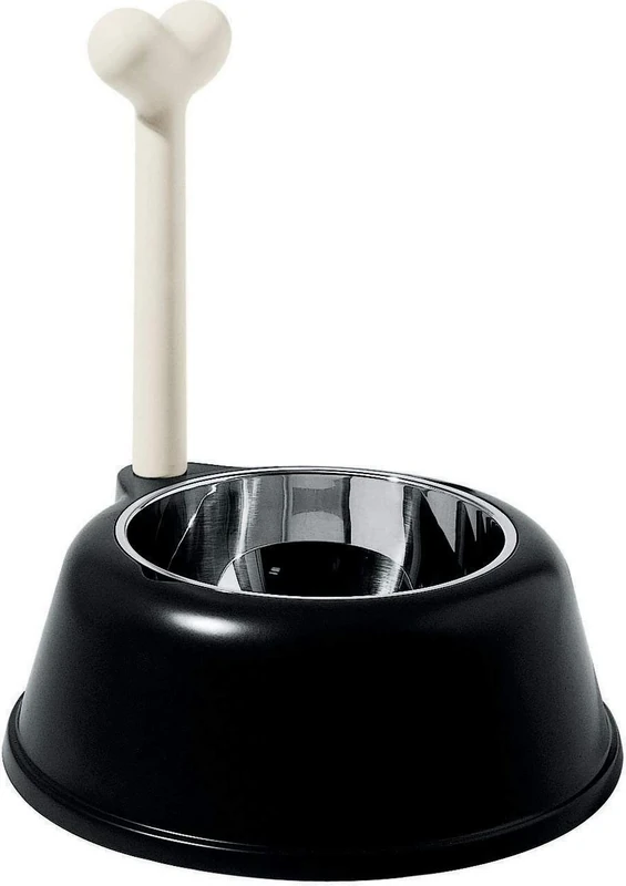 Alessi | Lupita AMMI02 B - Design Dog Food Bowl in Thermoplastic Resin and 18/10 Stainless Steel, Black - Image 1