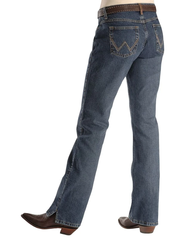 Wrangler Women's Cash Mid Rise Vented Hem Ultimate Riding Jean - Blue - 7-36