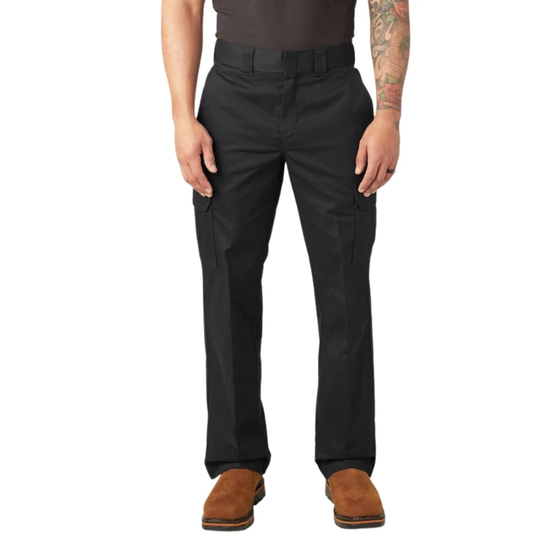 Dickies, Men's, Cargo Work Pant Relaxed, Black, 34W / 30L