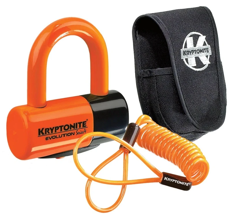 Kryptonite 999591 Evolution Premium Pack Lock with Pouch - Orange, Disc, One Size