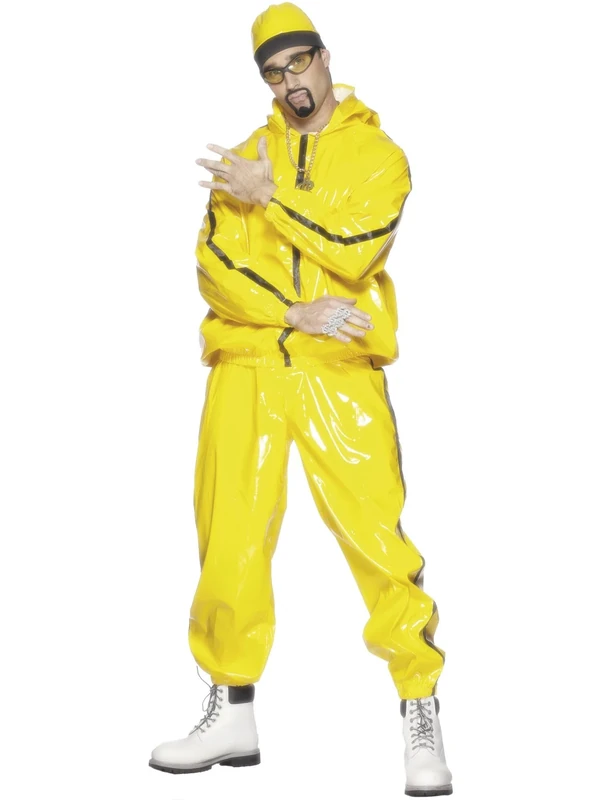 Smiffy's Rapper Costume, Yellow, M - Size 38inches-40inches