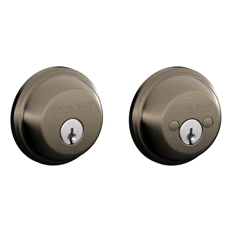 Schlage B62N620 Deadbolt, Keyed 2 Sides, Antique Pewter