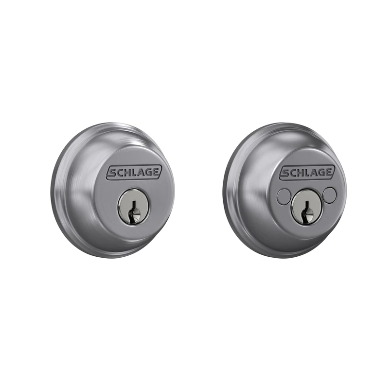 Schlage B62N626 Deadbolt, Keyed 2 Sides, Brushed Chrome