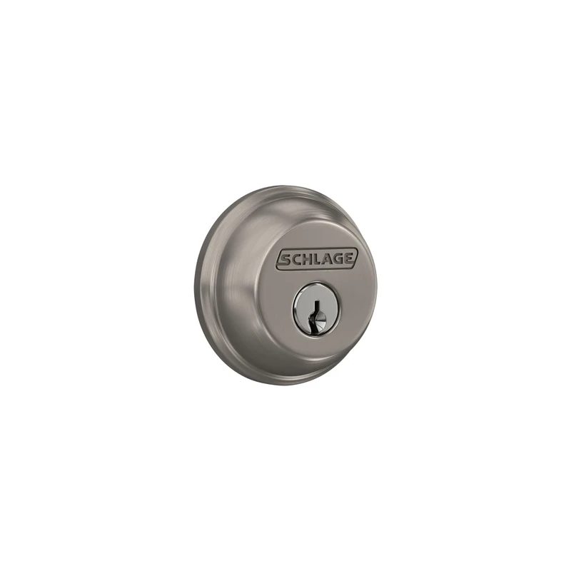 SCHLAGE B60N619 Deadbolt with Standard Trim Keyed 1 Side, Highest Residential Security, Satin Nickel, Regular