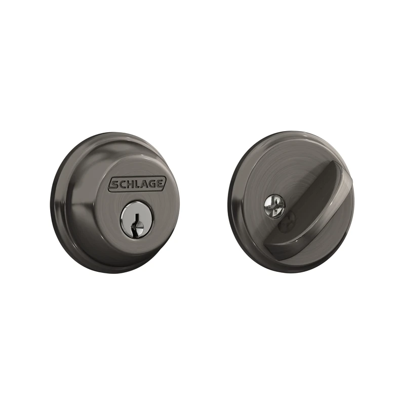 Schlage B60N620 Deadbolt, Keyed 1 Side, Antique Pewter by Schlage Lock Company