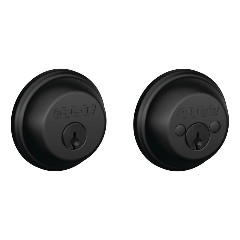 SCHLAGE B62N622 Deadbolt with Standard Trim Keyed 2 Sides, Highest Residential Security, Matte Black, 1 Pack