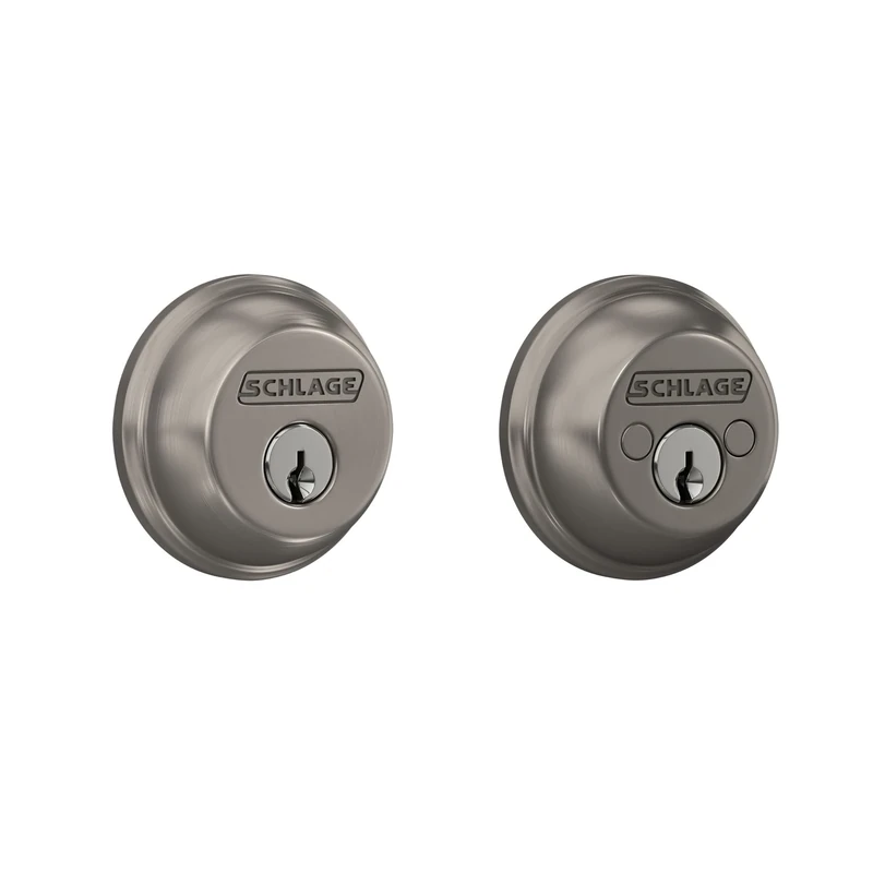 Schlage B62N619 Deadbolt, Keyed 2 Sides, Satin Nickel