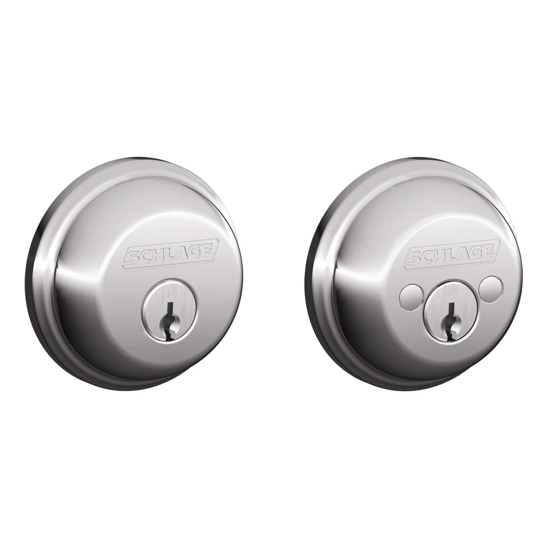 Schlage B62N625 Deadbolt, Keyed 2 Sides, Bright Chrome
