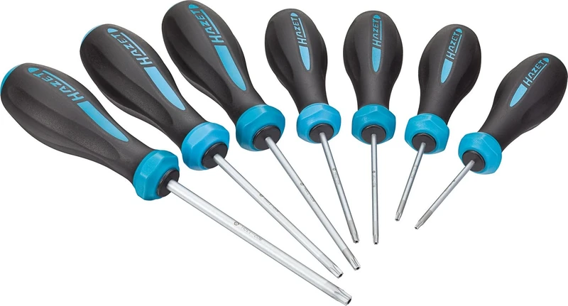 HAZET 802TH/7 Tamper-Resistant Torx Profile HEXAnamic Screwdriver Set - Multi-Colour