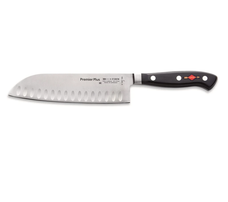Thick 81442182 K Santoku Knife with Scallop-Grooved Blade 18 CM Premier Plus